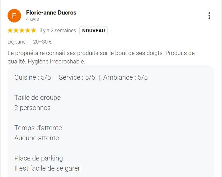 Avis Google novembre 2025